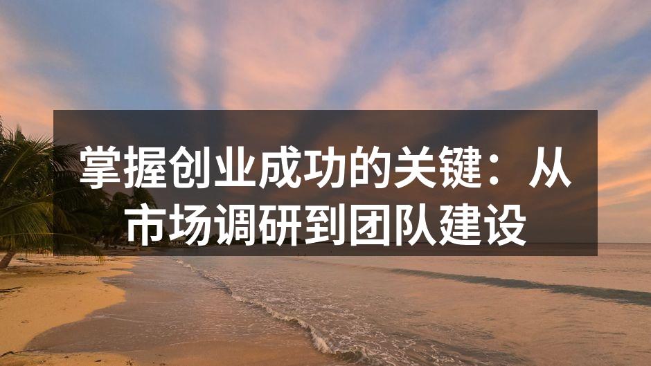 成功创业的关键在于市场调研